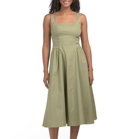WAYF Sleeveless Drop Waist Midi Dress - Picture 2 of 4